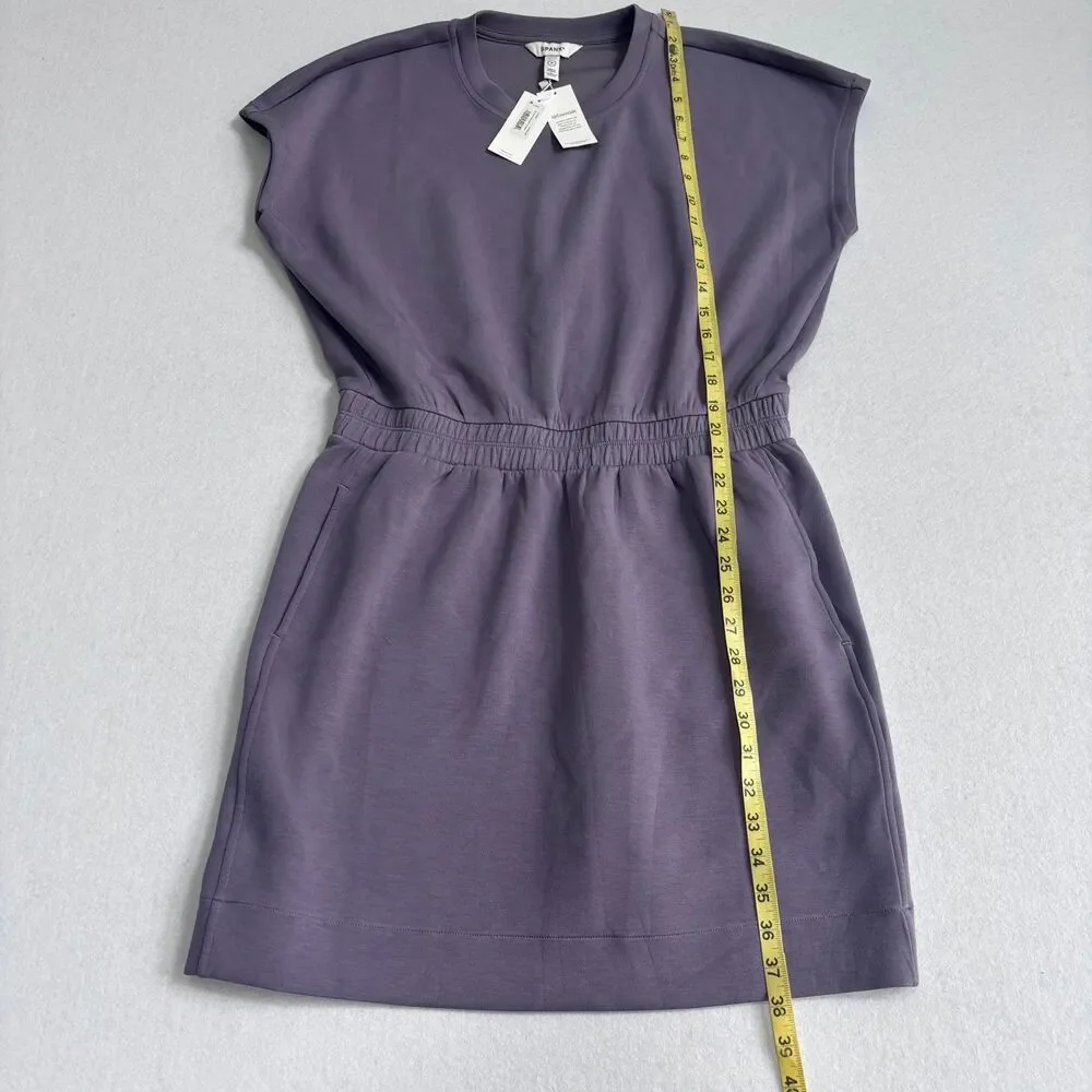 Spanx AirEssentials Crew Sweatshirt Dress Womens L Orchid Ash Comfort Travel NWT